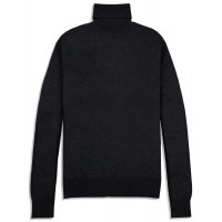 Джемпер мужской / унисекс TRI&CO CASHMERE, высокий ворот, 50% шерсть 50% шелк, сделано в Италии, ID: M142-1717/10101/blackiris