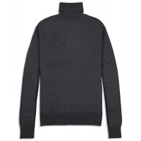 Джемпер мужской / унисекс TRI&CO CASHMERE, высокий ворот, 50% шерсть 50% шёлк, сделано в Италии, ID: M152-1717/10101/black