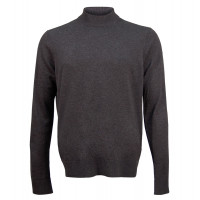 Джемпер мужской TRI&CO CASHMERE, воротник полустойка, 50% шерсть 50% шёлк, сделано в Италии, ID: M152-1717/10114/darkgrey